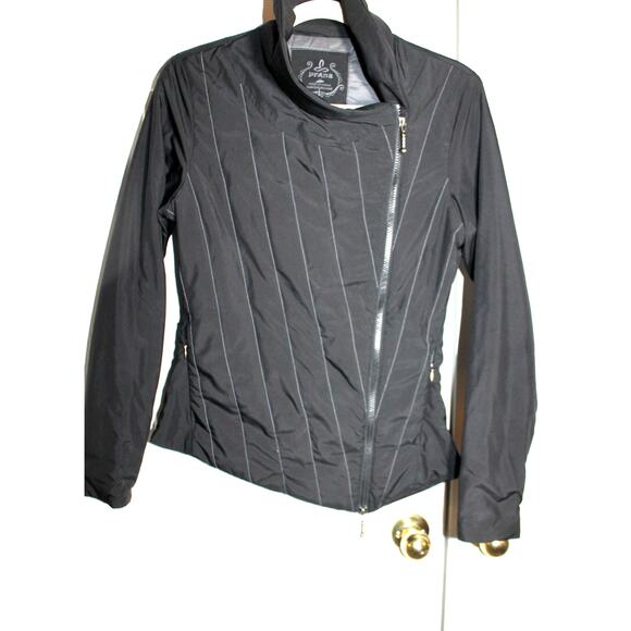 Prana Black Assymetric Zip Front Light Jacket sz XS - Picture 1 of 3